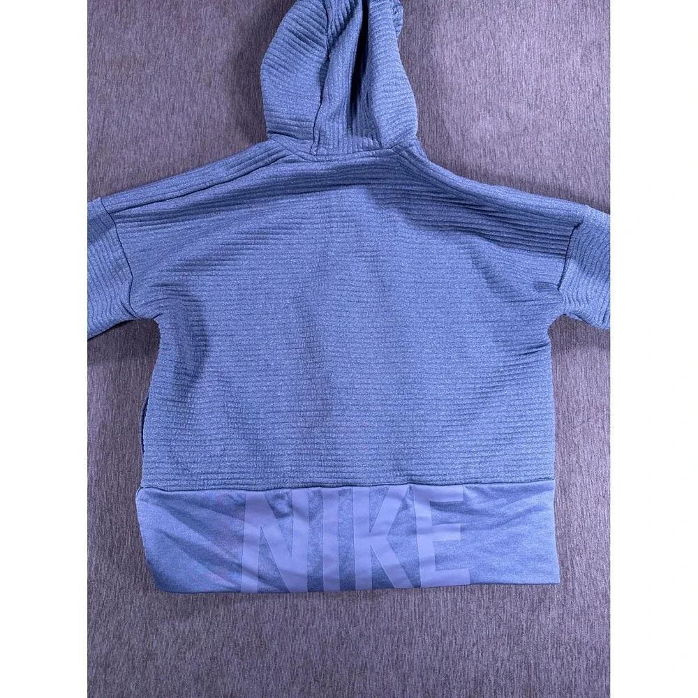 Nike Dri-FIT Womens Full Zip Textured Ribbed Hoodie Grey Small